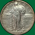 1918-S Standing Liberty Quarter Almost Uncirculated AU Coin #36578