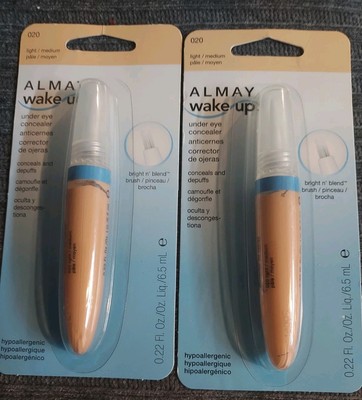 2 NIP Almay Wake-up Under Eye Concealer #020 Light / Medium Bright n Blend Brush
