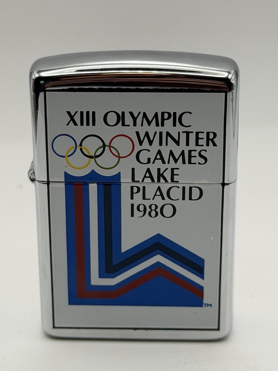 Vintage 1996 Olympic Winter Games Lake Placid 1980 HP Chrome Zippo 