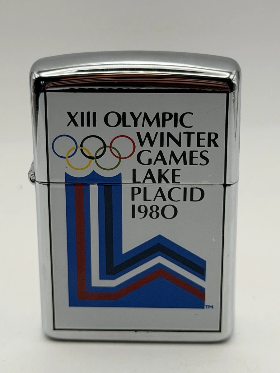 Vintage 1996 Olympic Winter Games Lake Placid 1980 HP Chrome Zippo 
