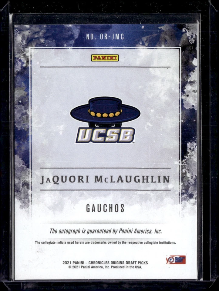 2021-22 Chronicles Draft Picks JaQuori McLaughlin Origins Red Auto /99 NM-MINT++ - Image 2 of 2
