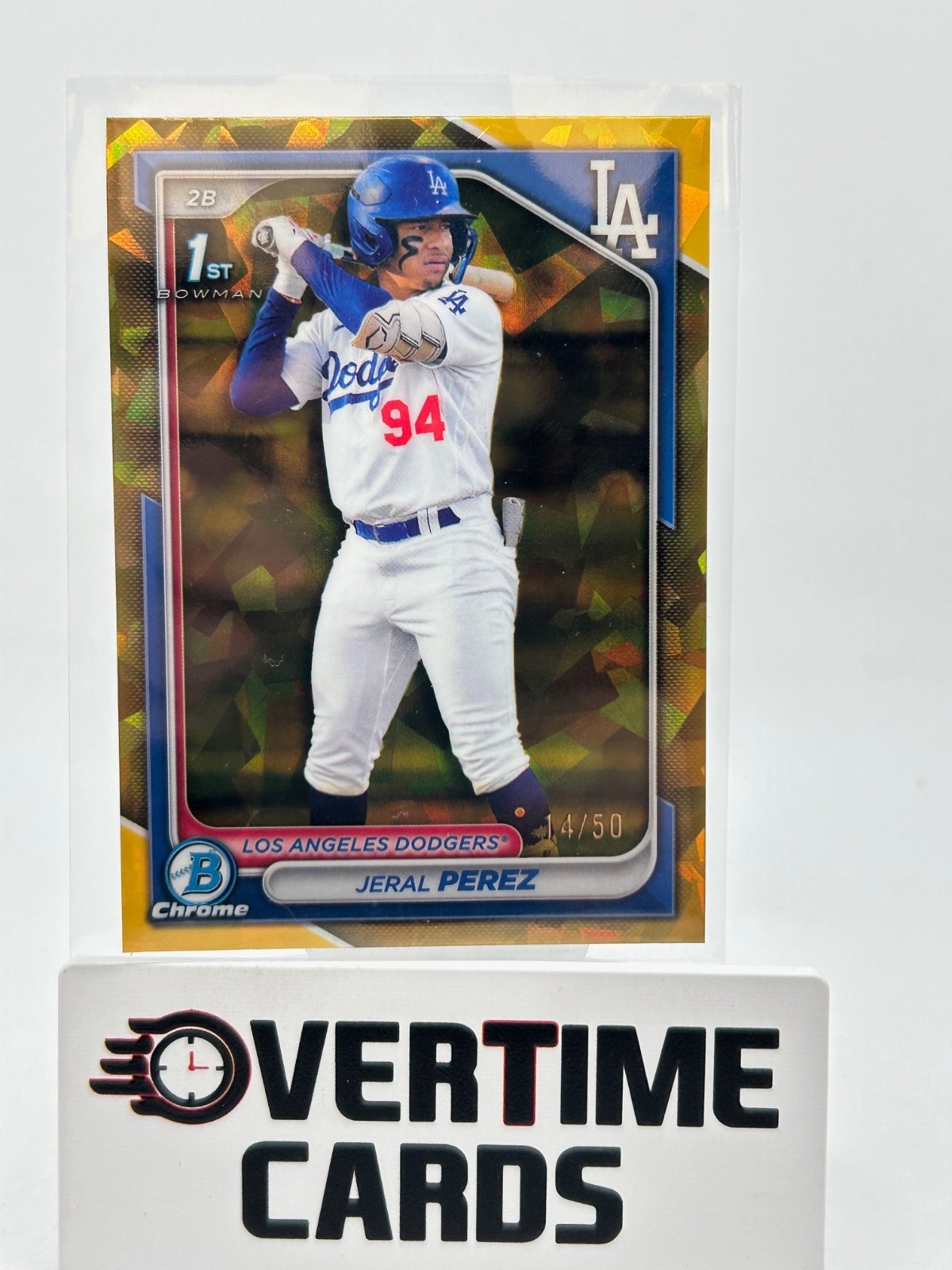 Jeral Perez 2024 Bowman Chrome Sapphire 1st Gold Refractor /50 BCP-158