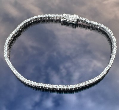 1 ct Diamonds Tennis Bracelet Lab Grown in Sterling Silver 7.25''