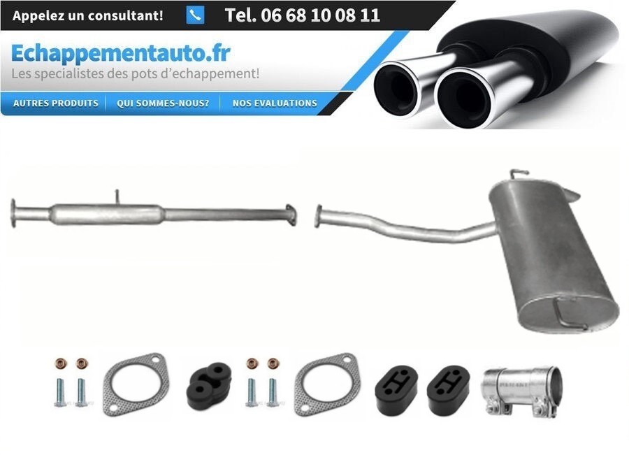 Échappement central et arrière pour Hyundai ix35 2.0 2.4 de 2009 à 2015 en acier aluminisé