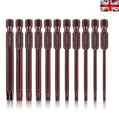 11-teiliges S2 Stahl Torx Bit Set mit magnetischen Spitzen - manipulationssicheres Design