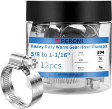 12 heavy duty hose clamps stainless steel adjustable for plumbing and auto