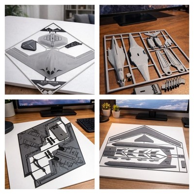 3D Printed USA Bomber Aircraft Bundle   Military Aviation Model Kit Collection S