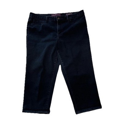 Gloria Vanderbilt Sadie Blue Dark Wash Slimming Effect Capri Jeans Womens Sz 14