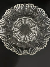 Vintage Anchor Hocking Fairfield Clear Deviled Egg Serving Dish Plate Platter