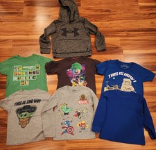 Youth XS Bundle 6 Shirts And One Underarmour Sweatshirt Good Condition