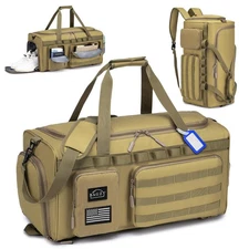 3 In 1 Military Tactical Gym Bag for Men Sports Duffle Bag 55L with Shoe Comp...