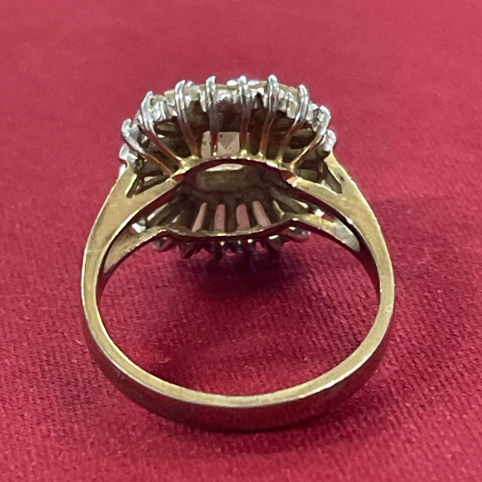 18k Yellow Gold Filled Clear Rectangular Stone Su… - image 4