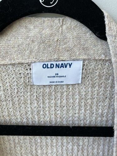 Cárdigan Old Navy para mujer talla XS caqui jaspeado tejido gofre frente abierto - Imagen 2 de 8