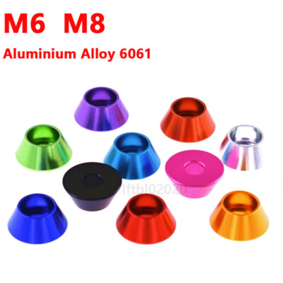 M8 Washers Socket Cap Head Bolt Gasket Anodised Aluminium Alloy Fender Support