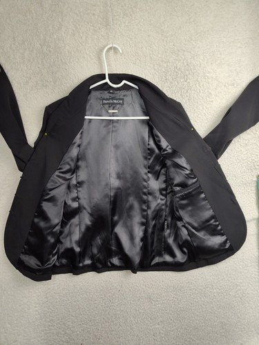 Pamela McCoy Women Jacket Medium Black Embroidered Pom Pom Rayon Blend Hook Eye - Picture 10 of 20