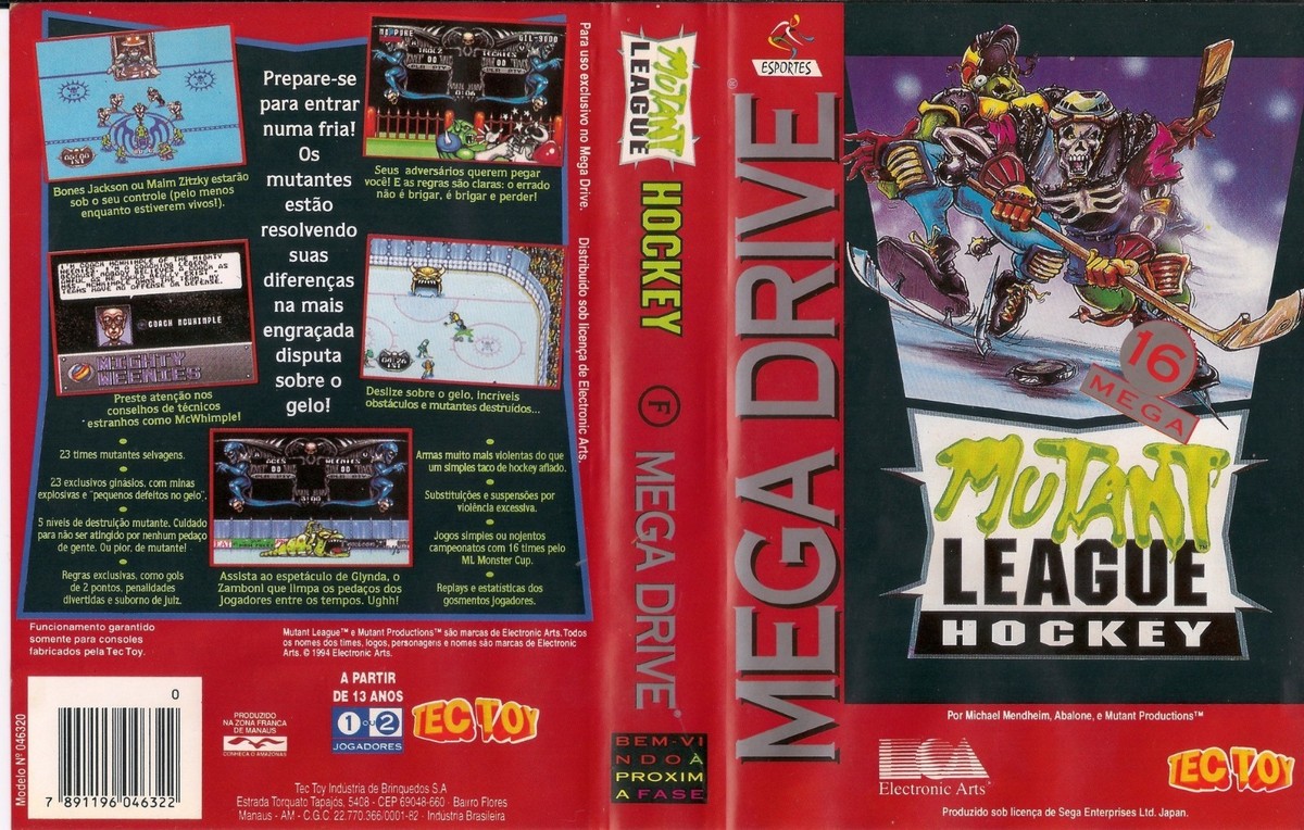 Mutant League Hockey Mega Drive PAL Box Art Case Insert Cover Only