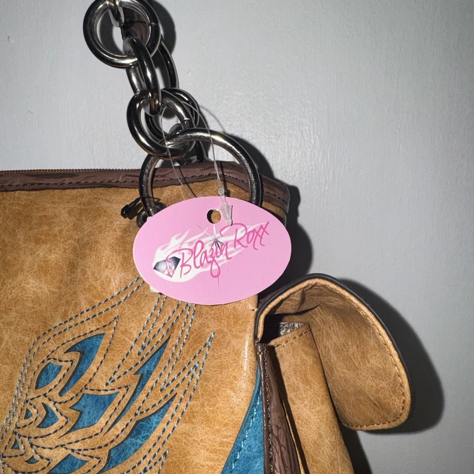 Blazin Roxx Marrón Western Corazón Alas Cartera Bolso de Hombro Cartera Bolso de Mano Foto 2 de 4