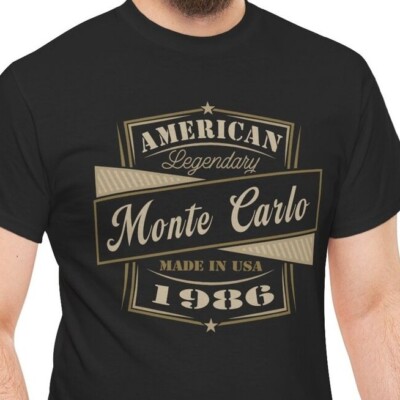 1986 Monte Carlo Gift T Shirt | 1986 Monte Carlo Shirt | Classic Car Tee Shirt