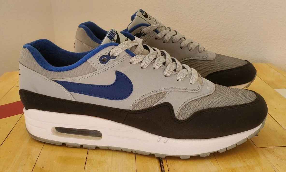 Stor eg Edition Forfølgelse NIKE AIR MAX 1 GREY BLACK BLUE MENS 10 SNEAKERS SHOES 90 RETRO EUC OG FORCE  95 | eBay