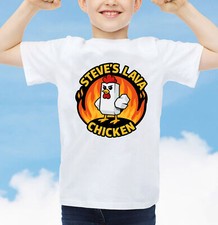 Steve's Lava Chicken T-Shirt Chicken Jockey Rider Game Funny Adult Kids Tee Xmas