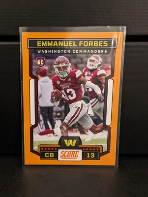2023 Score Football Emmanuel Forbes Orange SP Rookie #387 Washington Commanders