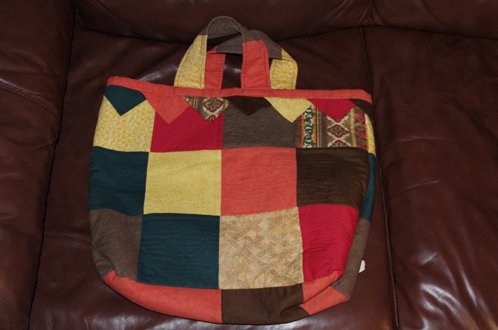 Handmade Fall Autumn theme patchwork tote bag - image 2