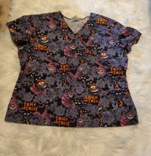 disney scrub top TRICK OR TREAT size XLtag torn off measurements in photos