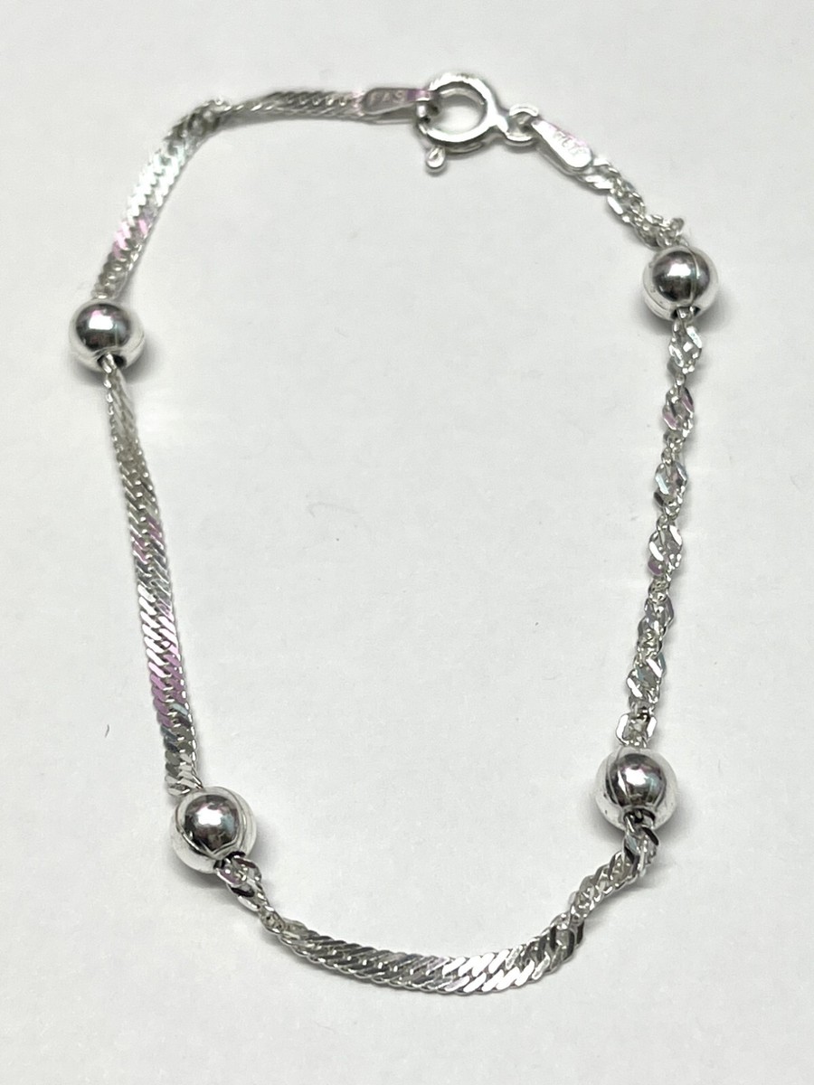 アクセサリー Vintage Italy Silver Chain Bracelet Vintage 925 sterling silver Italy chain bracelet | eBay
