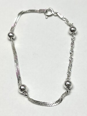 アクセサリー Vintage Italy Silver Chain Bracelet s-l400.jpg