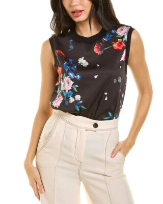 TED BAKER Shanika Sandalwood floral print rose flower knit jumper top shell 1 8