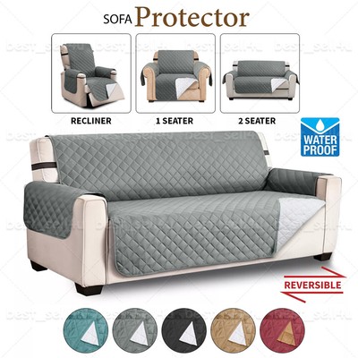 Quilted Sofa Cover Throw Pet Sofa Protector Non Slip & Waterproof 1/2/3 Seater