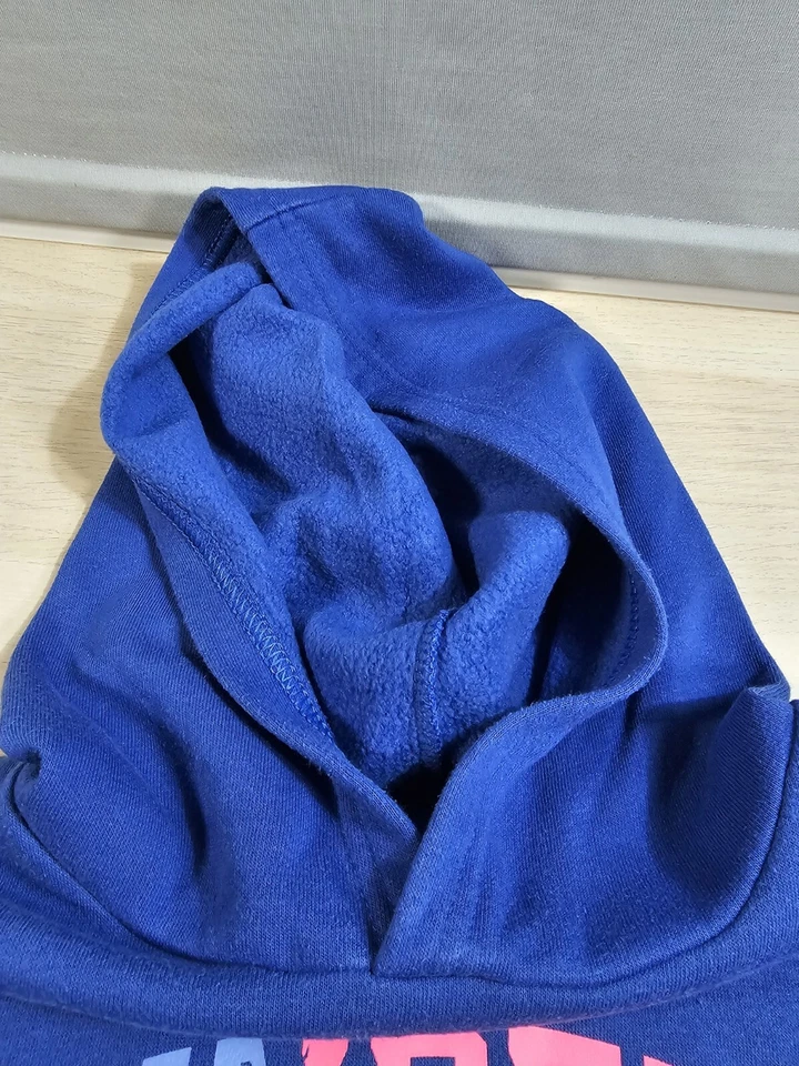 Under Armour Blue Loose Hoodie Graphic Spellout Size YMD Youth Medium Age 10-12 - Image 3 of 4