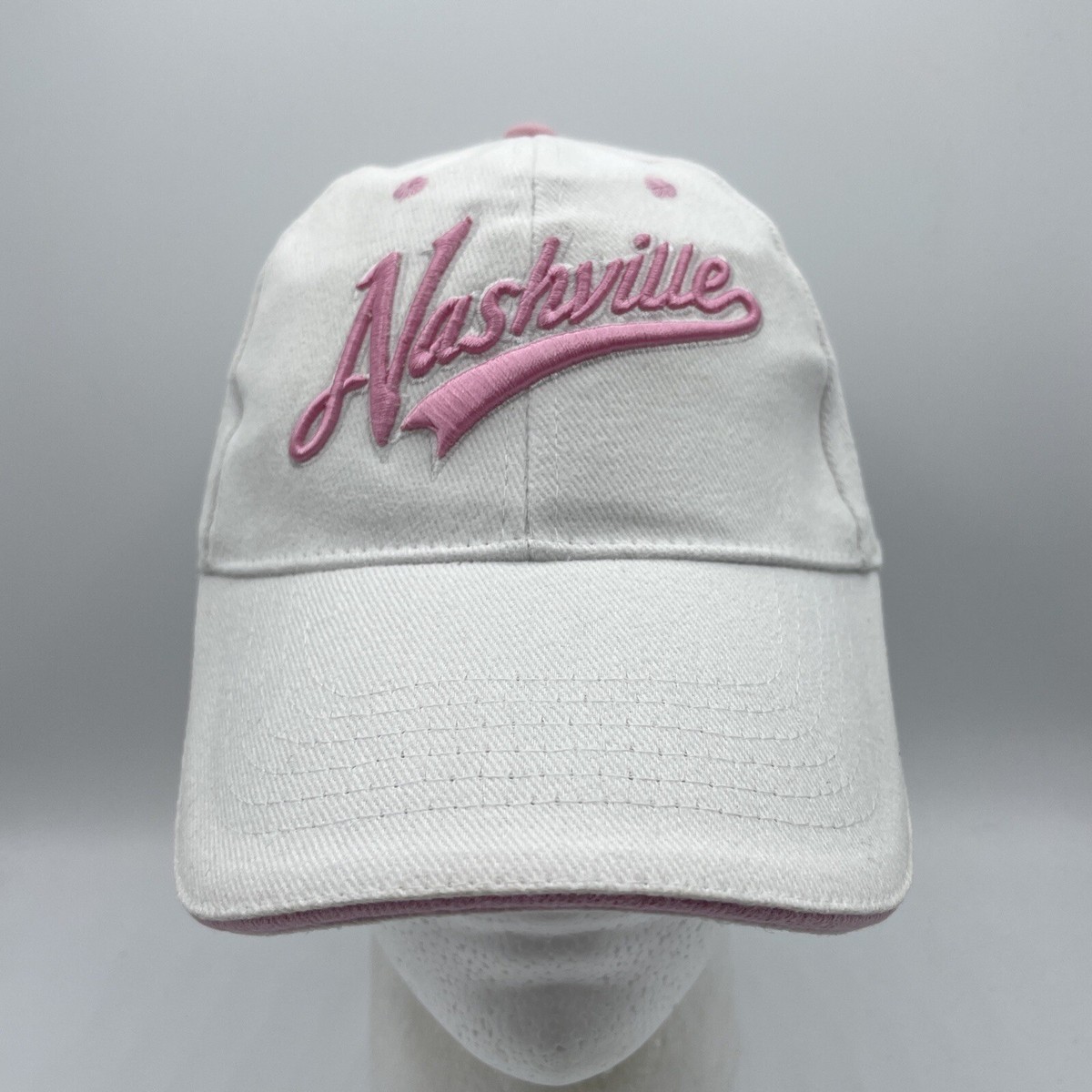 Nashville Hat Womens Adjustable Strapback White Pink  display picture 3