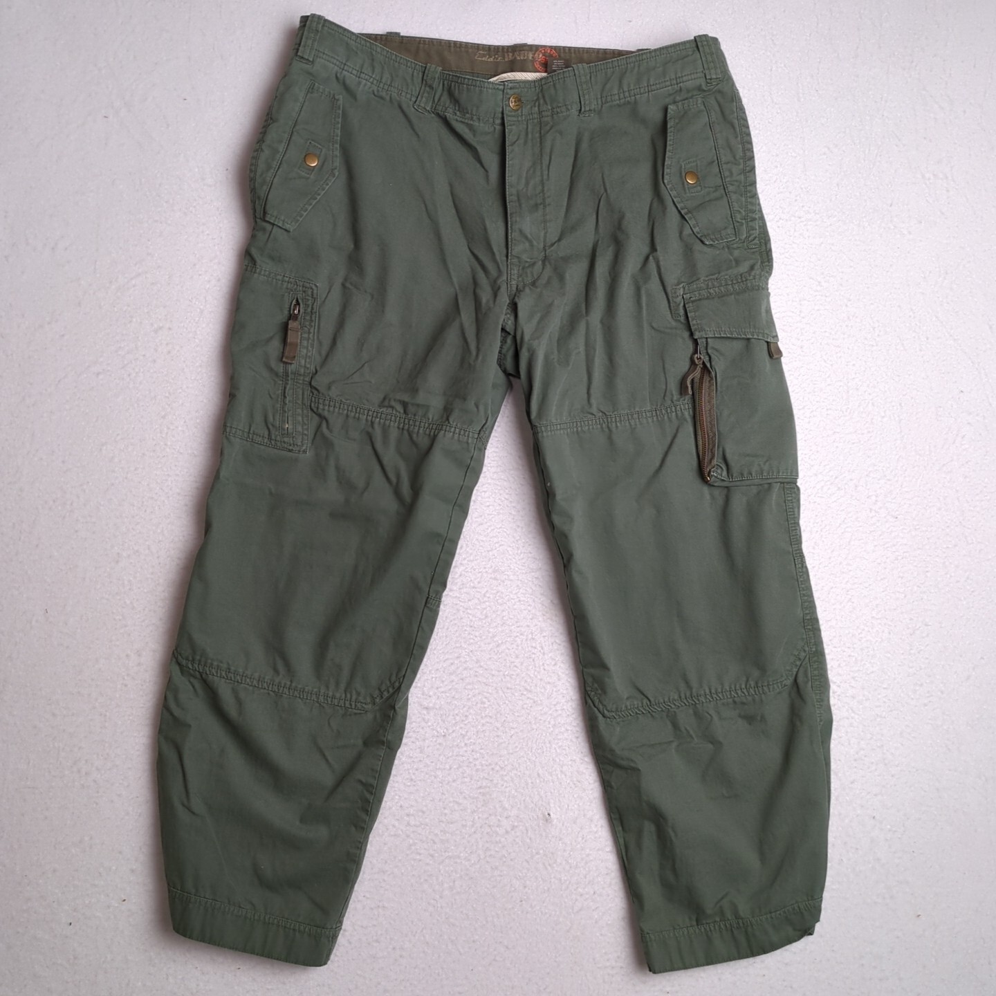 Eddie Bauer First Ascent Heavy Cotton Tactile Pants 40x30 Green Hiking Cargo