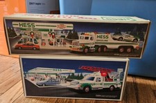 Hess Toy Truck (2) Truck Lot - NIB - 1991 Truck + Racer & 1994 Rescue Truck
