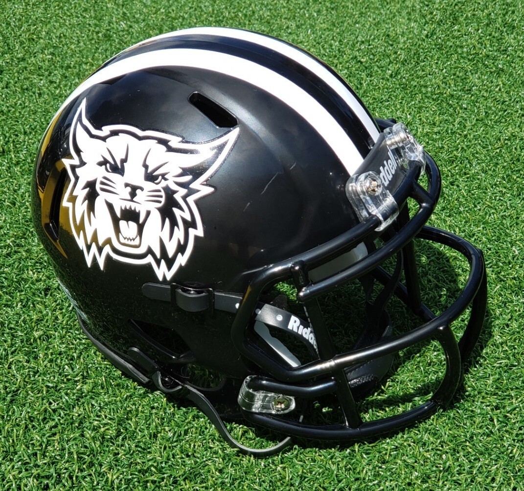 WEBER STATE WILDCATS NEW 2023 LOGO BLACK FOOTBALL MINI HELMET