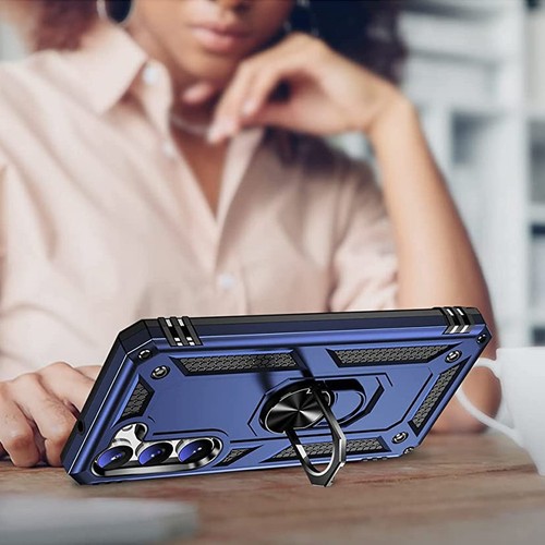 Military Grade Hybrid Case with Ring Grip for Samsung Galaxy S23 - Blue - Picture 5 of 8