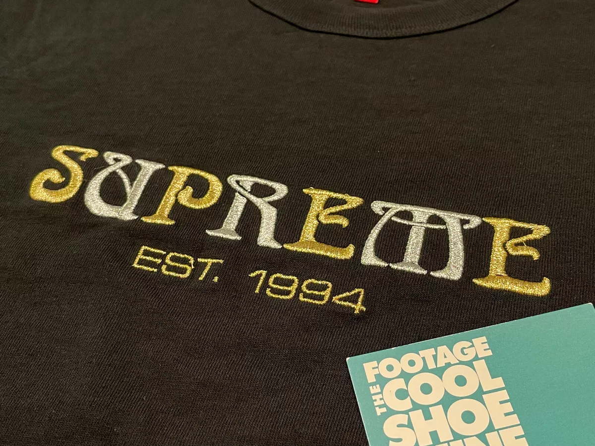 2018 FW18 SUPREME NOUVEAU BOX LOGO 1994 TEE SHIRT BLACK GOLD SILVER NEW MEDIUM M |