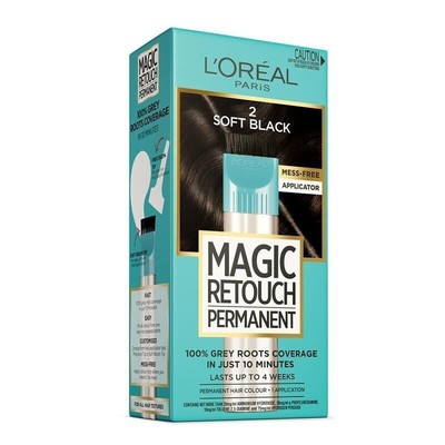 L'Oreal Paris Magic Retouch Permanent 2 Soft Black Grey Abdeckung hält 4 Wochen