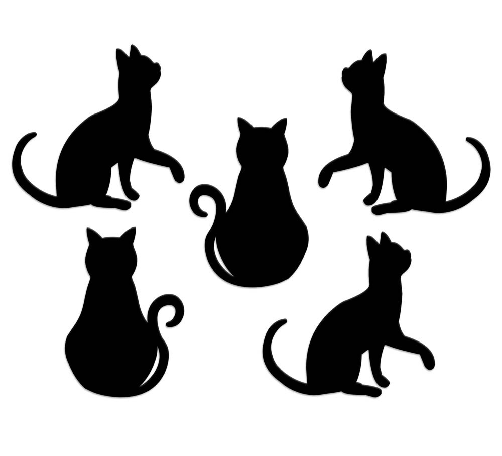 Cat Silhouette Cut Outs Die-Cut Kitten Shapes Custom Colors Available
