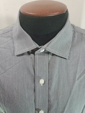 Michael kors Buttondown Shirt Mens 16.5 34-35 Gray Checkered Indonesia business