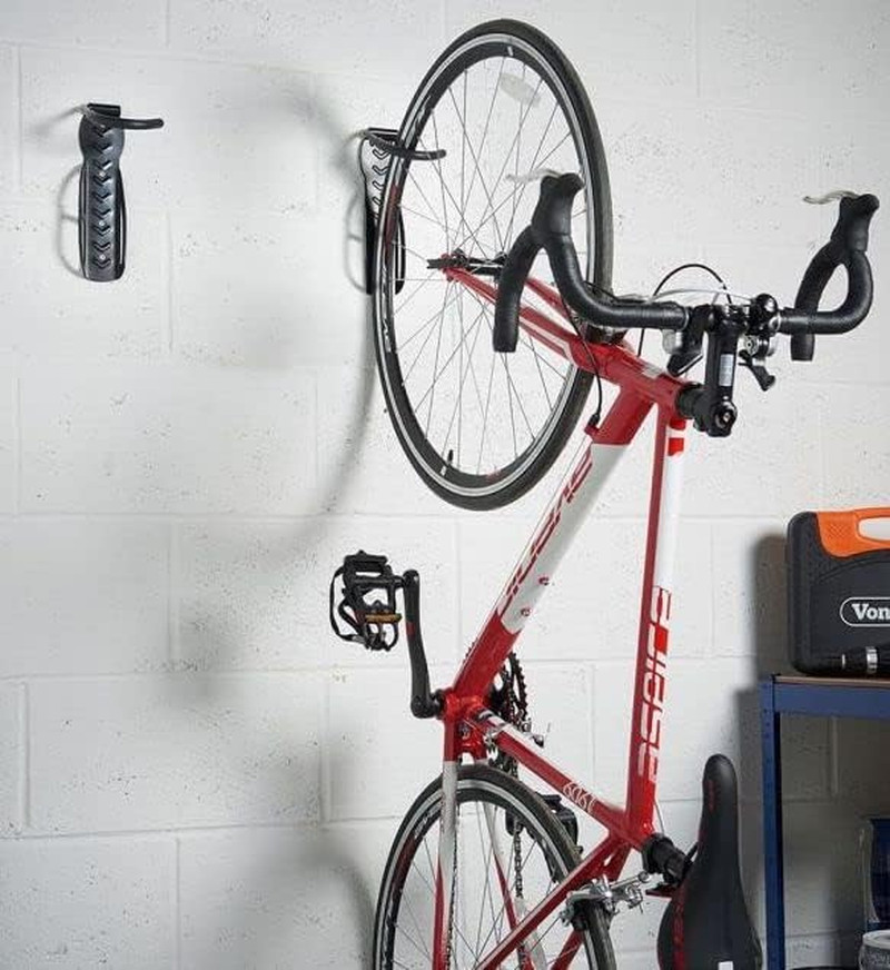 Bike Wall Mounted Racks with Tire Trays - Vertical Bike Storage Hooks for Indoor