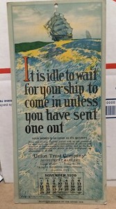 Union Trust Co Bankers Clarinda Iowa IA November 1920 Advertising Calendar