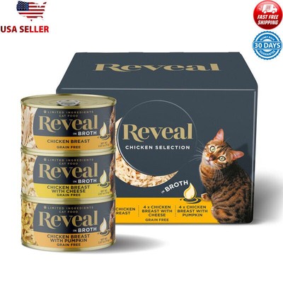100% Natural Wet Cat Food Grain Free Chicken Variety Pack 12 Cans Real Protein