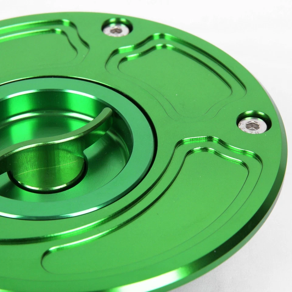 CNC Keyless Fuel Gas Tank Cap For Kawasaki ZRX1200R ZZR1200 ZZR600 ZZR1400 US GN Foto 3 de 4