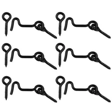 6pcs 1.5 Inch Cabin Hook and Eye Latch with Mounting Screws for Wood Gate Doo...