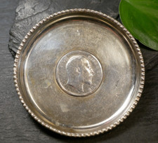 Silber Geschirr Untertasse Unterteller M&uuml;nze 1 indische Rupie 1907 Edward VII