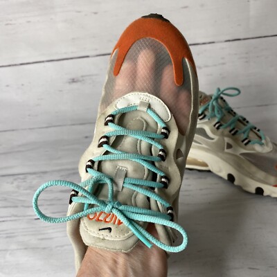 Nike Air Max 270 React Running Shoes Womens Size 7.5 Orange Teal