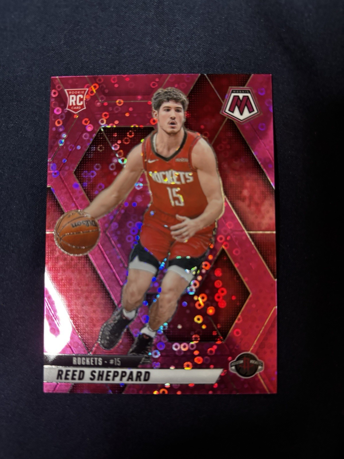 2024-25 Panini Mosaic #249 Reed Sheppard RC Pink Disco /20