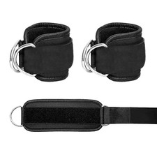 Qiyuda 2 Pcs Wrist Cuffs Lifting Straps with D Rings for Cable Machine